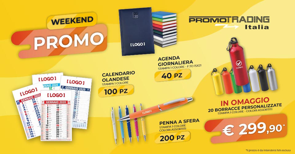 Set calendari 2020, agende 2020, penne e borracce in alluminio 